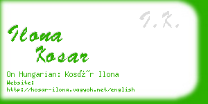 ilona kosar business card